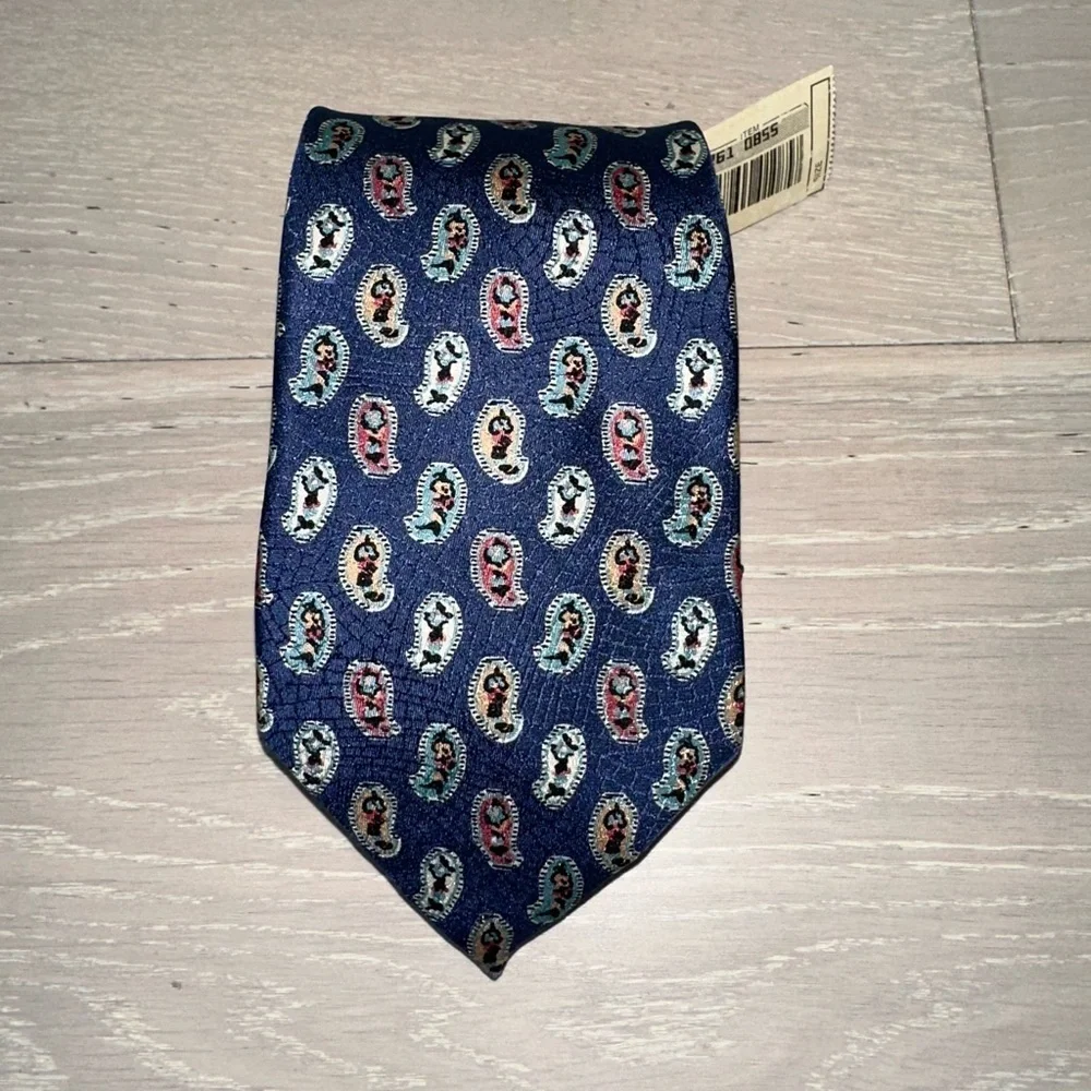 NWT Vintage blue Yves Saint Laurent neckwear Silk Tie